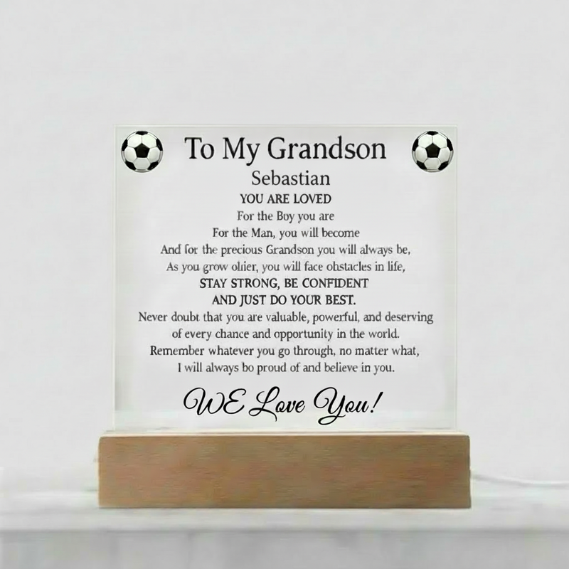Acrylic plaques with grandson and name