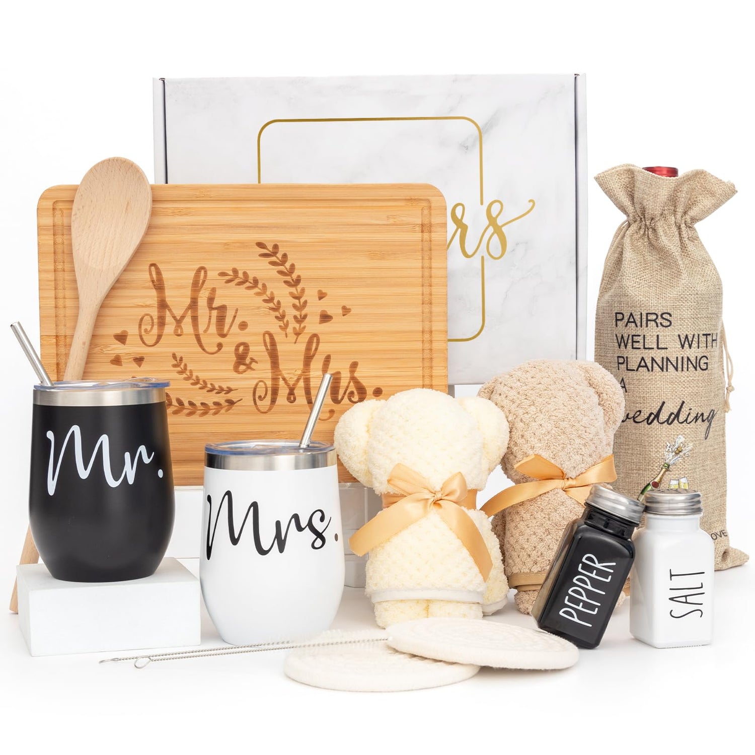 Array of personalised wedding gift ideas