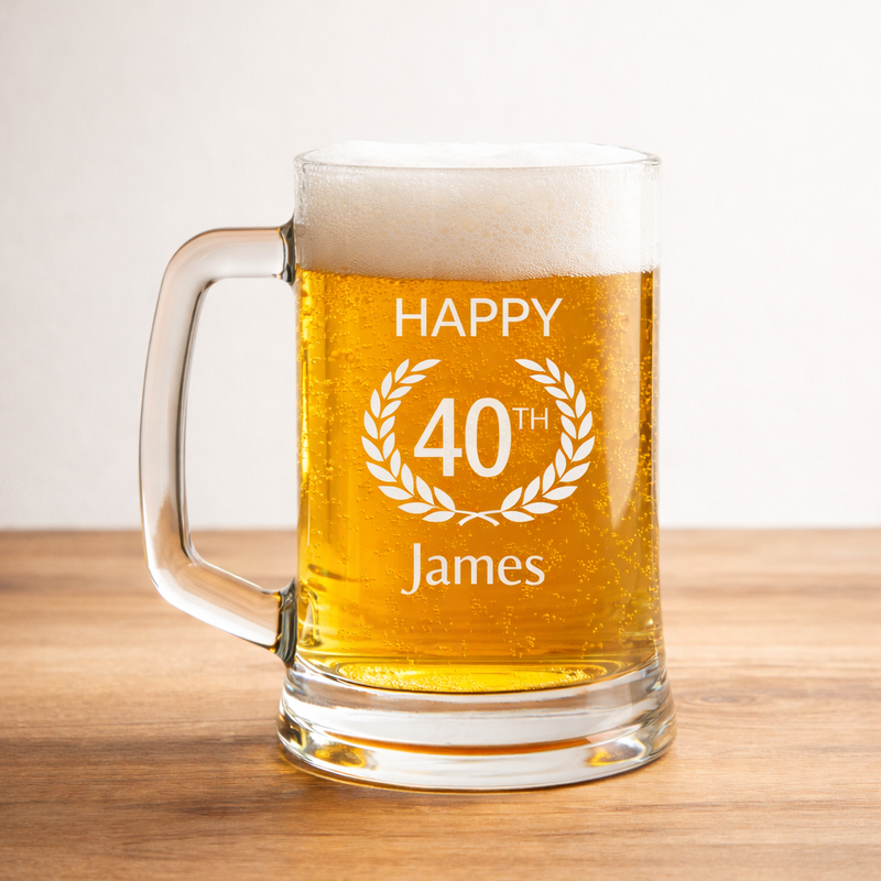  40th birthday personalised engraved tankard 