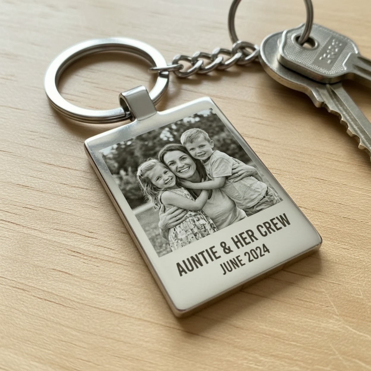 Auntie birthday engraved key ring