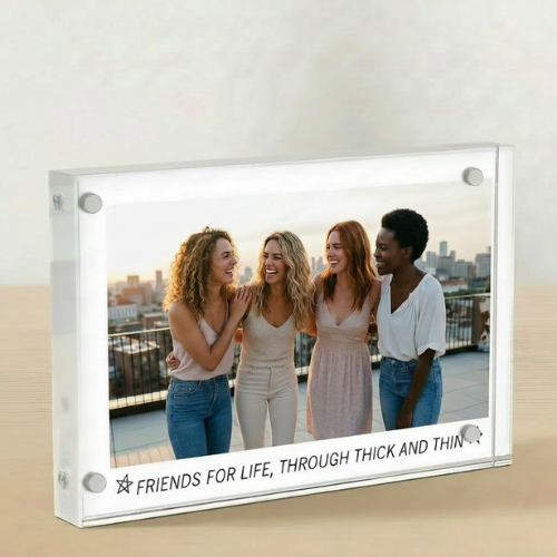 Friend her birthday engraved photo block
