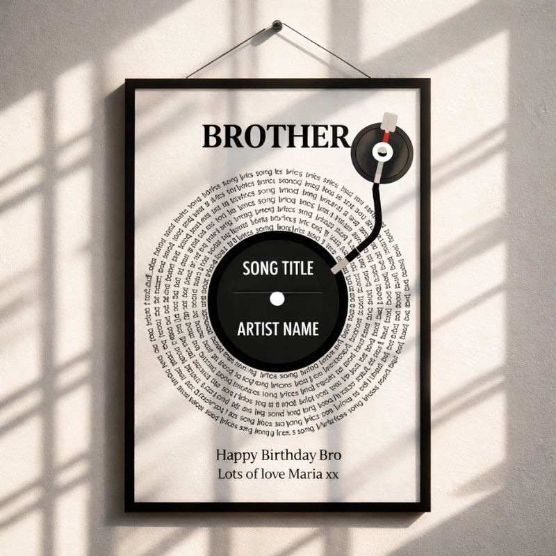 Brother birthday personalised print frame