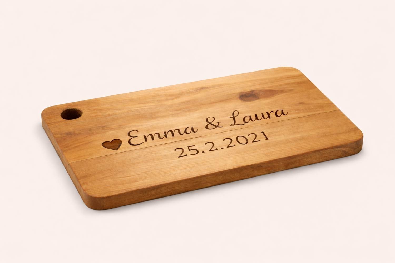 5th wedding anniversary engraved chopping board