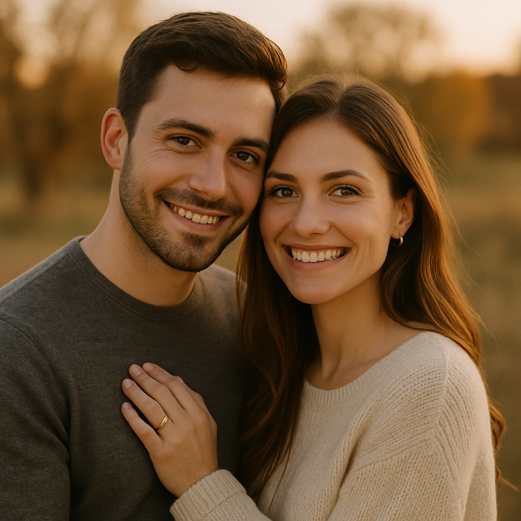 Couple in ln love cuddling.