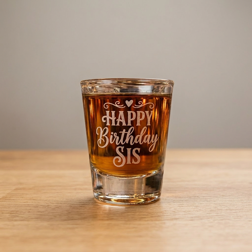 Sister Birthday engraved shot glass