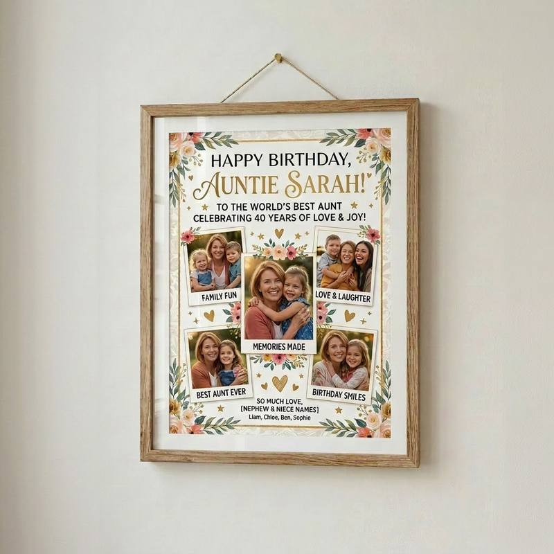 Auntie birthday photo collage frame