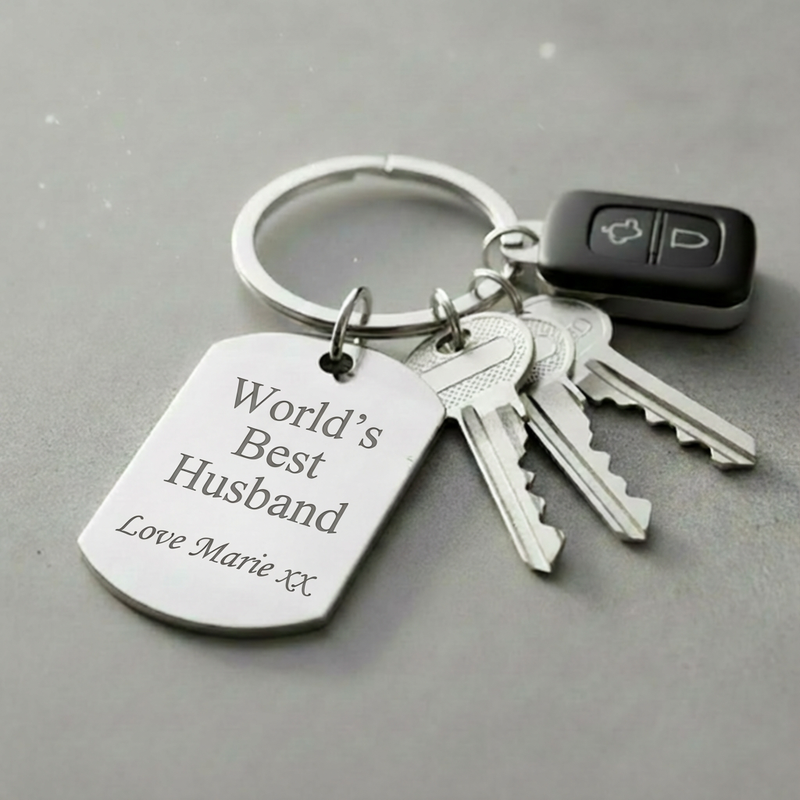 worlds best husband metal key ring