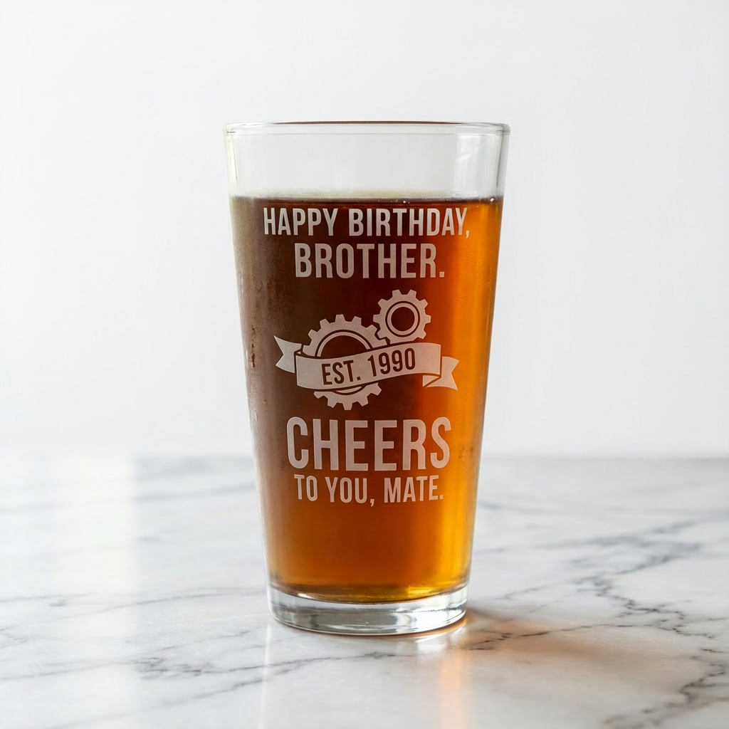 engraved glass for brothers birthday