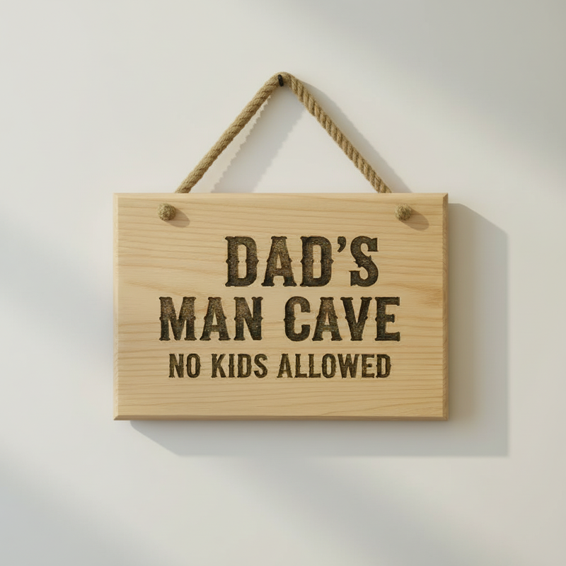 Dad man cave wooden plaque