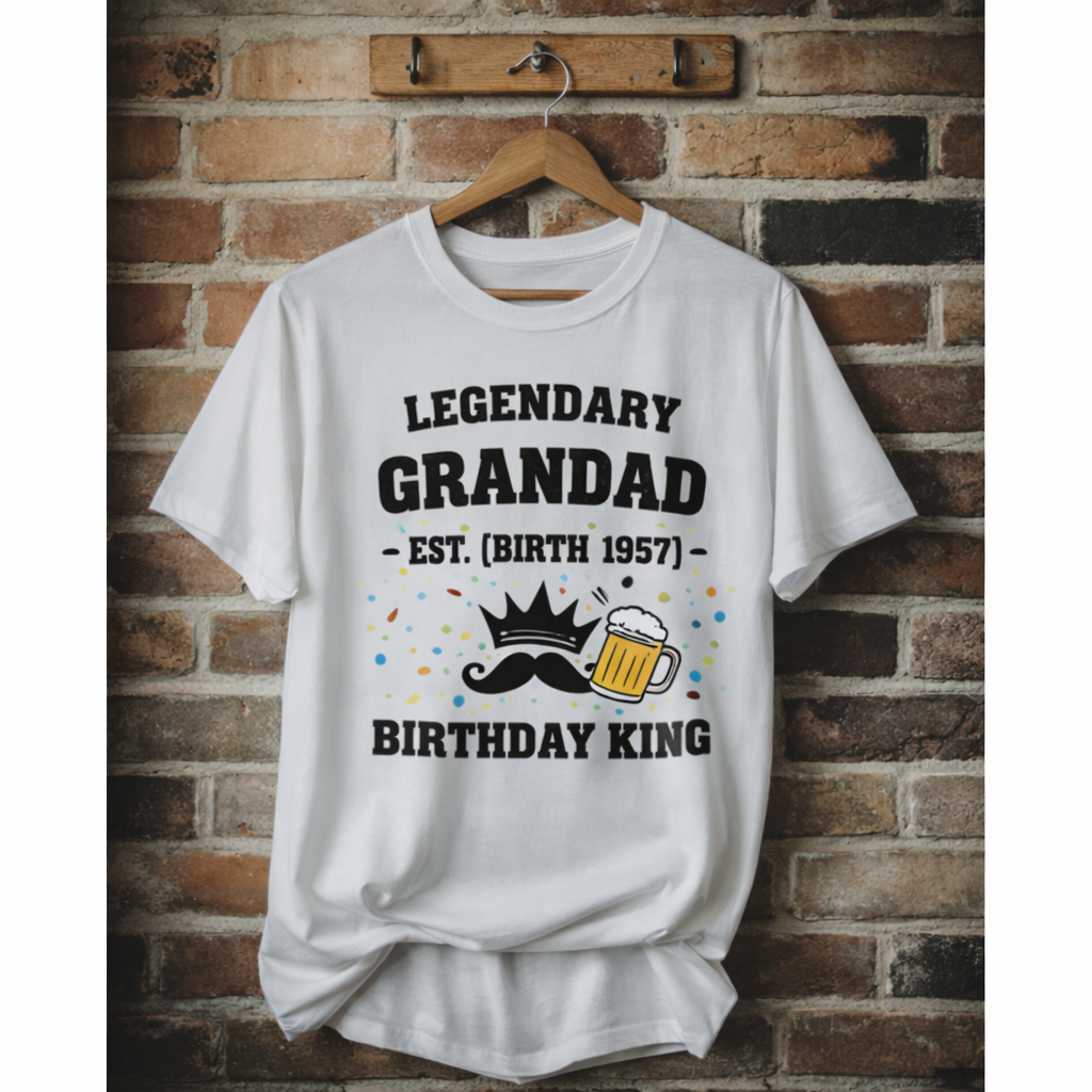 Birthday Grandad personalised printed T-shirt
