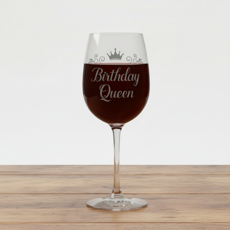 Friend Her birthday engraved wine glass