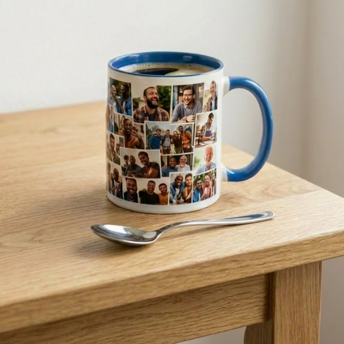 Birthday him friend personalised photo collage printed mug
