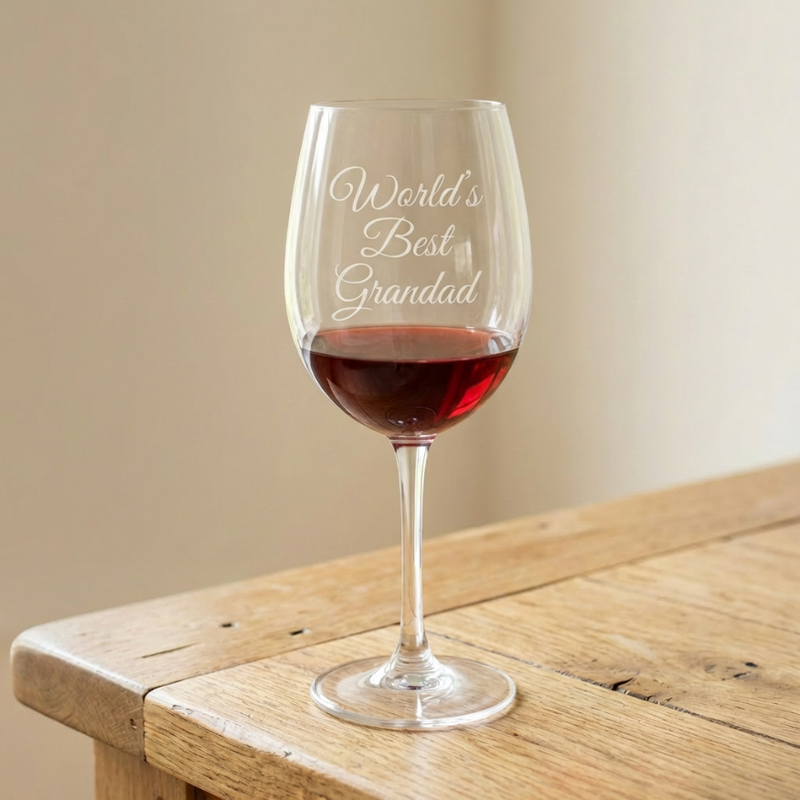 Grandad birthday engraved wine glass