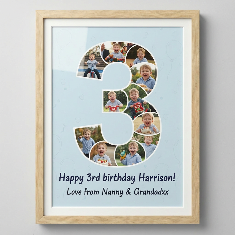 Grandson birthday personalised print frame