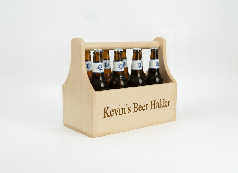 personalised beer holder with beer in