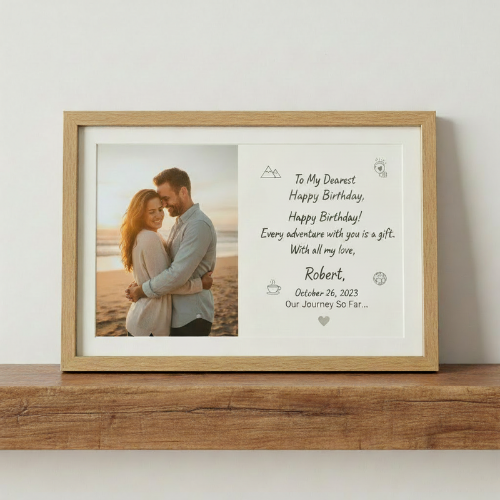 Husband birthday photo print frame