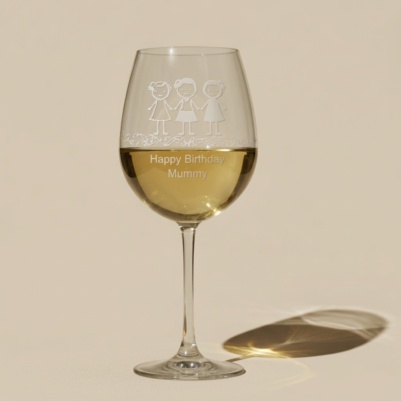 Mum Birthday engraved wine glass