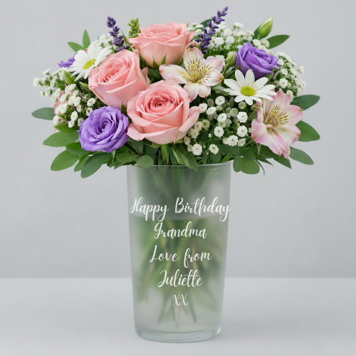 Nan Birthday engraved vase 