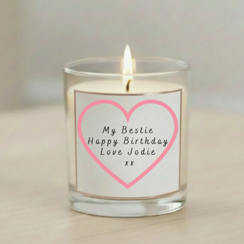 Friend her birthday personalised candle
