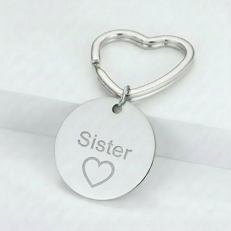 Sister birthday engraved key ring