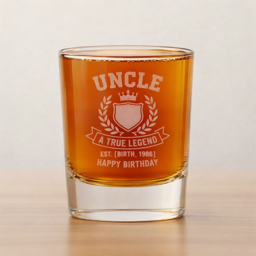 Uncle birthday engraved shot glass