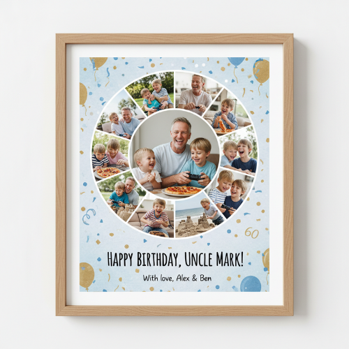 Uncle birthday personalised photo print frame