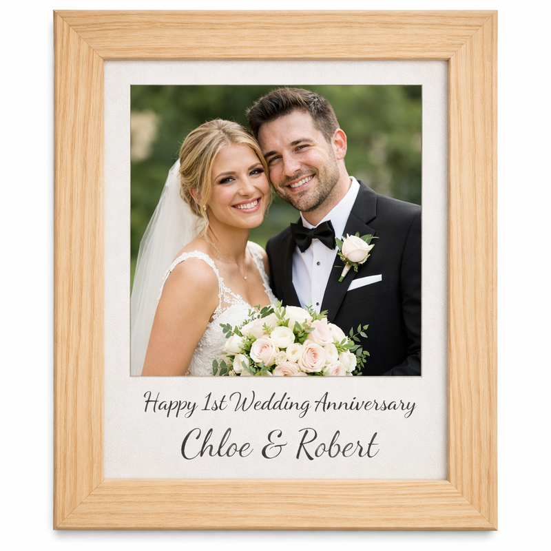 Anniversary 1st paper personalised photo print frame