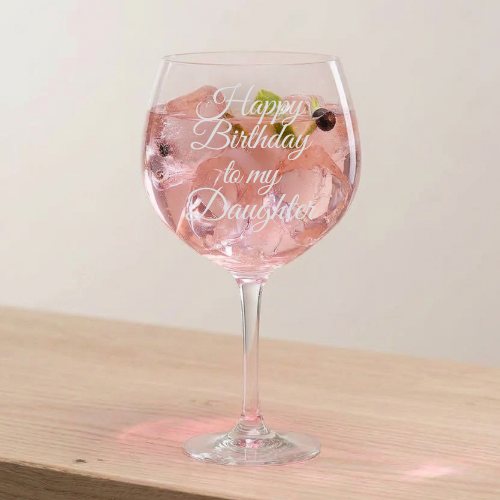 Birthday Daughter personalised engraved gin glass