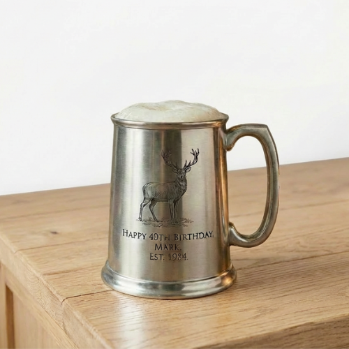 engraved personalised metal tankard for best friend