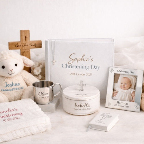 collection of Personalised christening gifts
